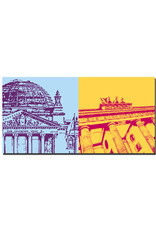 ART-DOMINO® BY SABINE WELZ Berlin - Reichstag building + Brandenburg Gate