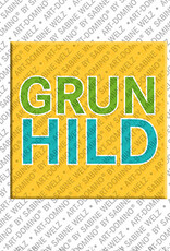 ART-DOMINO® BY SABINE WELZ GRUNHILD - Magnet with the name GRUNHILD