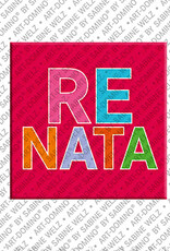 ART-DOMINO® BY SABINE WELZ RENATA - Magnet mit dem Vornamen RENATA