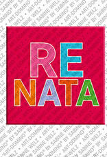 ART-DOMINO® BY SABINE WELZ RENATA - Magnet mit dem Vornamen RENATA