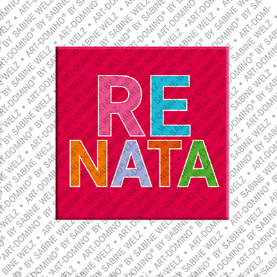 ART-DOMINO® BY SABINE WELZ RENATA - Magnet mit dem Vornamen RENATA