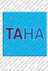 ART-DOMINO® BY SABINE WELZ TAHA - Magnet mit dem Vornamen TAHA