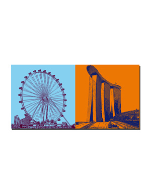 ART-DOMINO® BY SABINE WELZ Singapour - Flyer + Marina Bay Sands