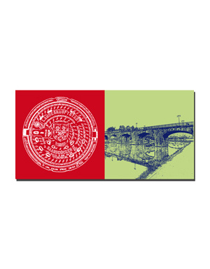 ART-DOMINO® BY SABINE WELZ Saarbrucken - Sewage cover + Old bridge