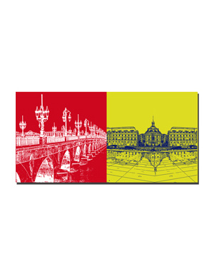 ART-DOMINO® BY SABINE WELZ Bordeaux - Pont de Pierre + Place de la Bourse