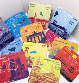 ART-DOMINO® BY SABINE WELZ Beer mat set - Berlin districts