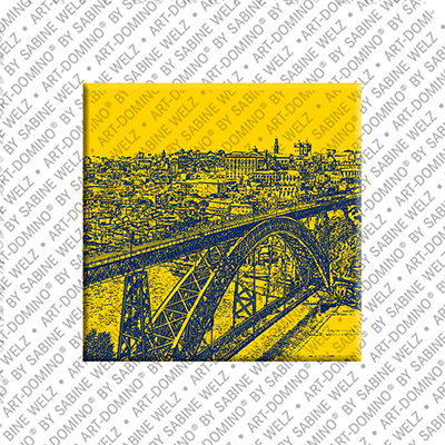 ART-DOMINO® BY SABINE WELZ Porto - Blick auf Ponte Loui I und Ribeira