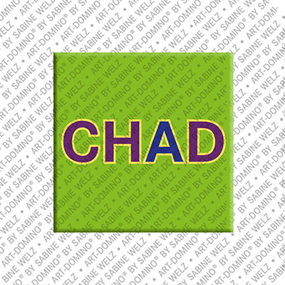 ART-DOMINO® BY SABINE WELZ CHAD - Aimant avec le nom  CHAD