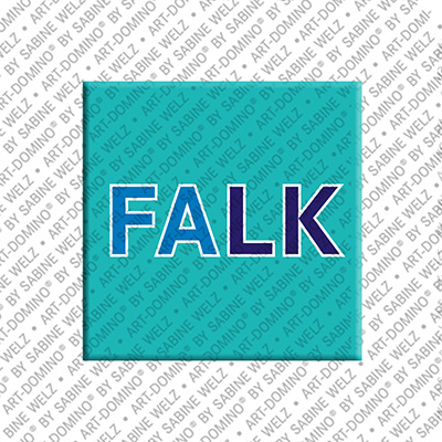 ART-DOMINO® BY SABINE WELZ FALK - Magnet with the name FALK