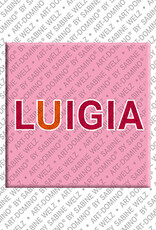ART-DOMINO® BY SABINE WELZ LUIGIA - Magnet with the name LUIGIA