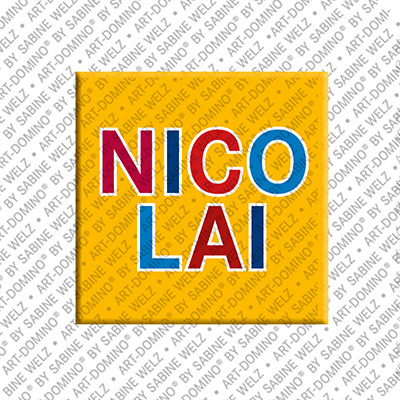 ART-DOMINO® BY SABINE WELZ NICOLAI - Magnet with the name NICOLAI