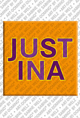 MAGNET-STORIES JUSTINA - Magnet mit dem Vornamen JUSTINA