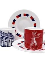 ART-DOMINO® BY SABINE WELZ Berlin Espresso cup 01 - Brandenburg Gate + Berlin Bear