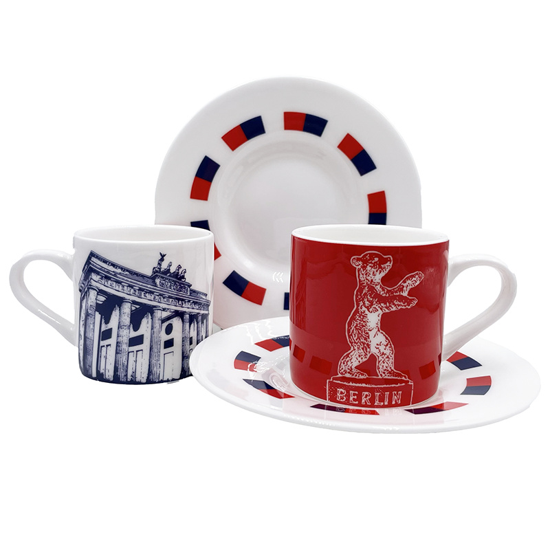 ART-DOMINO® BY SABINE WELZ Berlin Espresso mug 01 - Porte de Brandebourg + Ours de Berlin