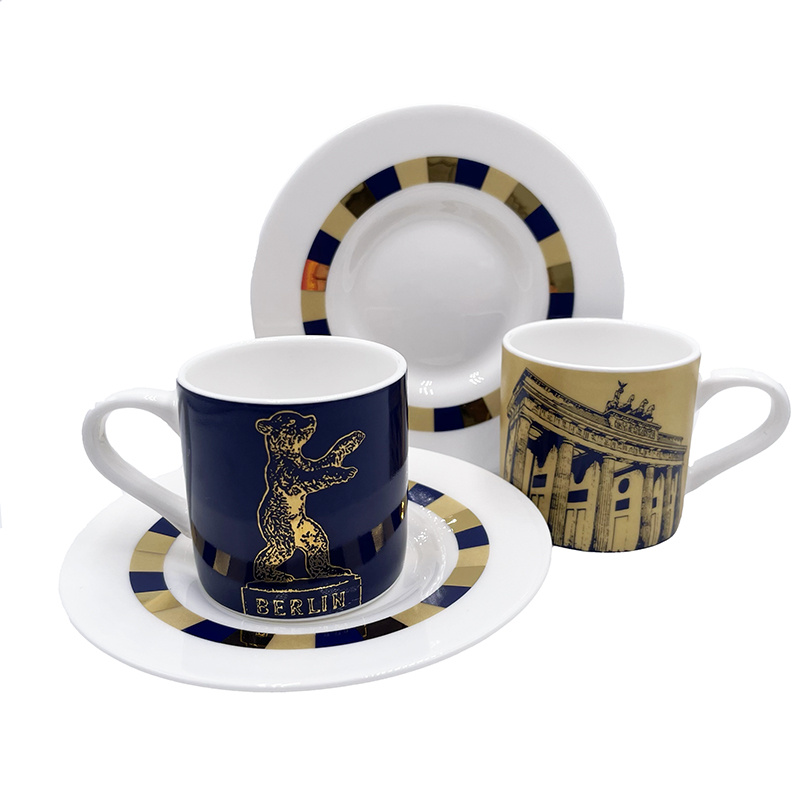 ART-DOMINO® BY SABINE WELZ Berlin Espresso mug 05 - Porte de Brandebourg + Ours de Berlin