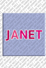 ART-DOMINO® BY SABINE WELZ JANET - Magnet with the name JANET