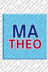 ART-DOMINO® BY SABINE WELZ MATHEO - Magnet with the name MATHEO