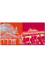 ART-DOMINO® BY SABINE WELZ Berlin - Reichstagsgebäude + Brandenburger Tor