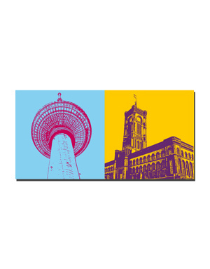 ART-DOMINO® BY SABINE WELZ Berlin - Rotes Rathaus + Fernsehturm