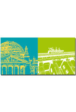 ART-DOMINO® BY SABINE WELZ Berlin - Reichstagsgebäude + Brandenburger Tor