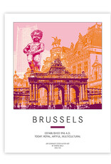 ART-DOMINO® BY SABINE WELZ Plakat - Belgien - Brüssel