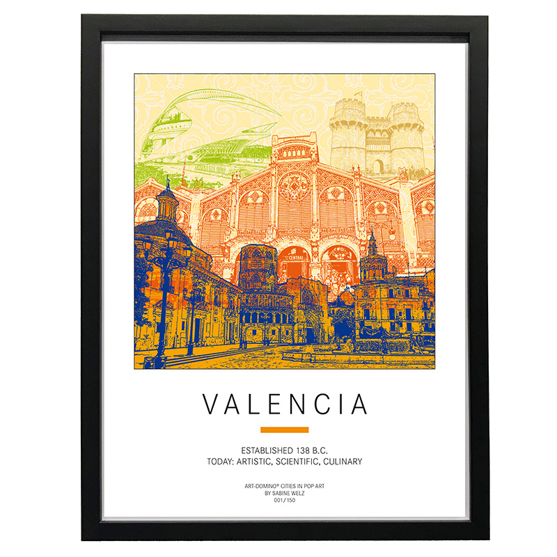 ART-DOMINO® BY SABINE WELZ Poster - Spain - Valencia