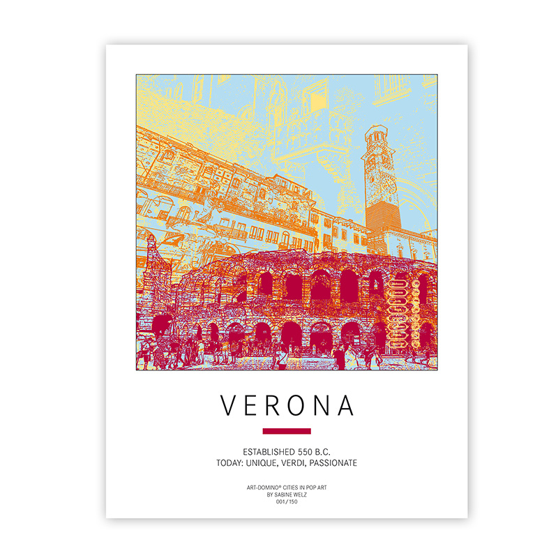 ART-DOMINO® BY SABINE WELZ Affiche - Italie - Verona