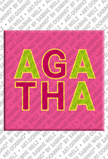 ART-DOMINO® BY SABINE WELZ AGATHA - Magnet mit dem Vornamen AGATHA