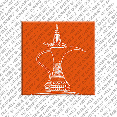 ART-DOMINO® BY SABINE WELZ Abu Dhabi – La cafetière arabe (dallah), symbole profondément ancré de l'hospitalité, de la générosité, des règles de bienséance et de l'héritage culturel du monde arabe, en particulier dans la péninsule arabique.