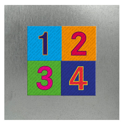 MAGNET-STORIES Plaques métalliques galvanisées au format 15 x 15 cm pour 4-9 aimants.