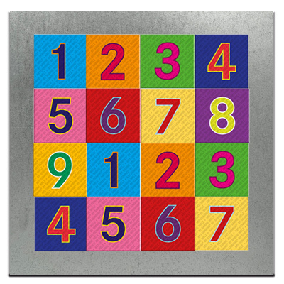 MAGNET-STORIES Galvanised metal plates measuring 20 x 20 cm for 9-16 magnets