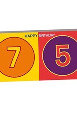 ART-DOMINO® BY SABINE WELZ HAPPY BIRTHDAY - Carte d'anniversaire pour le 75ème anniversaire