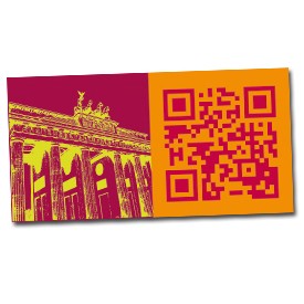 ART-DOMINO® BY SABINE WELZ Berlin – Brandenburger Tor + QR Code Berlin