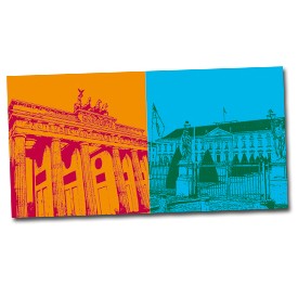 ART-DOMINO® BY SABINE WELZ Berlin – Brandenburger Tor + Schloss Bellevue