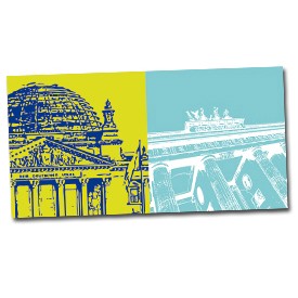 ART-DOMINO® BY SABINE WELZ Berlin – Reichstagskuppel + Brandenburger Tor