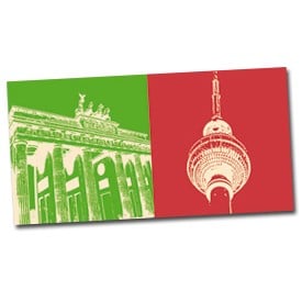 ART-DOMINO® BY SABINE WELZ Berlin – Brandenburger Tor + Fernsehturm