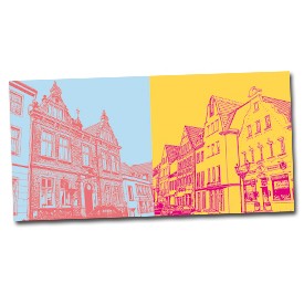 ART-DOMINO® BY SABINE WELZ Kaiserswerth – Rathaus + Kaiserswerther Markt