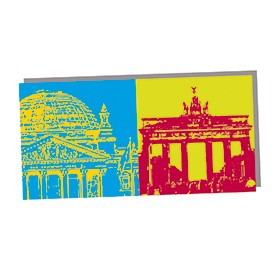 ART-DOMINO® BY SABINE WELZ Berlin - Reichstag dome and Brandenburg Gate