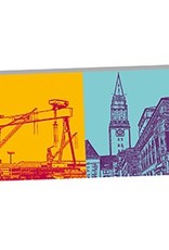 ART-DOMINO® BY SABINE WELZ Kiel – HDW-Kräne und Oper mit Rathaus