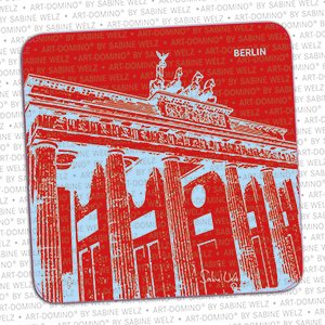 ART-DOMINO® BY SABINE WELZ BIÉRE COASTER - Berlin -  Porte de Brandebourg