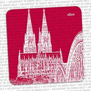 ART-DOMINO® BY SABINE WELZ BEER COASTER - Cologne - Cologne Cathedral