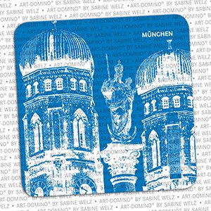 ART-DOMINO® BY SABINE WELZ BIÉRE COASTER - Munich - Frauenkirche