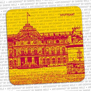 ART-DOMINO® BY SABINE WELZ BIÉRE COASTER - Stuttgart - Nouveau château