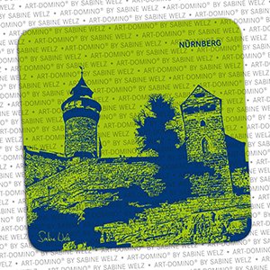 ART-DOMINO® BY SABINE WELZ BEER COASTER - Nuremberg - Kaiserburg