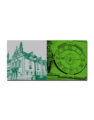 ART-DOMINO® BY SABINE WELZ Arnstadt - Town Hall + Town Hall Clock