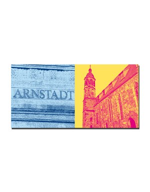 ART-DOMINO® BY SABINE WELZ Arnstadt - Arnstadt-Schriftzug + Oberkirche