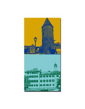 ART-DOMINO® BY SABINE WELZ Bad Homburg - Town Hall Tower + Castle Bad Homburg