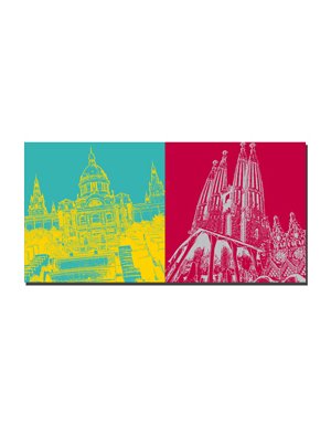 ART-DOMINO® BY SABINE WELZ Barcelona - National Museum + Sagrada Familia