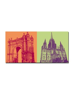 ART-DOMINO® BY SABINE WELZ Barcelone - Arc de triomf + cathédrale