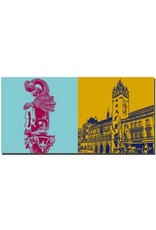 ART-DOMINO® BY SABINE WELZ Basel - Basilisk fountain + Town Hall